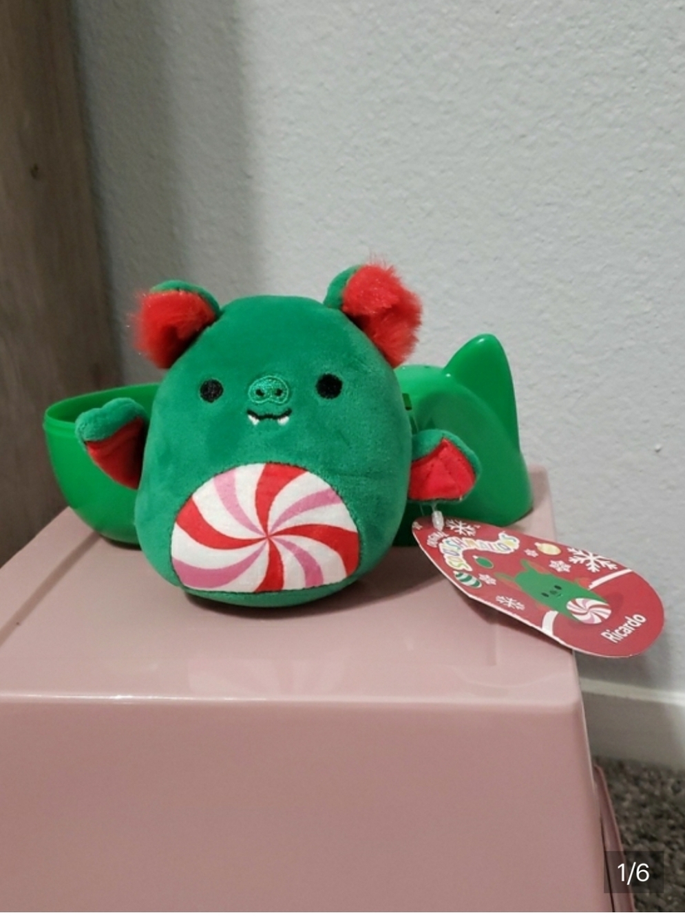 Kids Squishmallows Ricardo The Peppermint Bat Mystery Capsule 4" Plush NEW